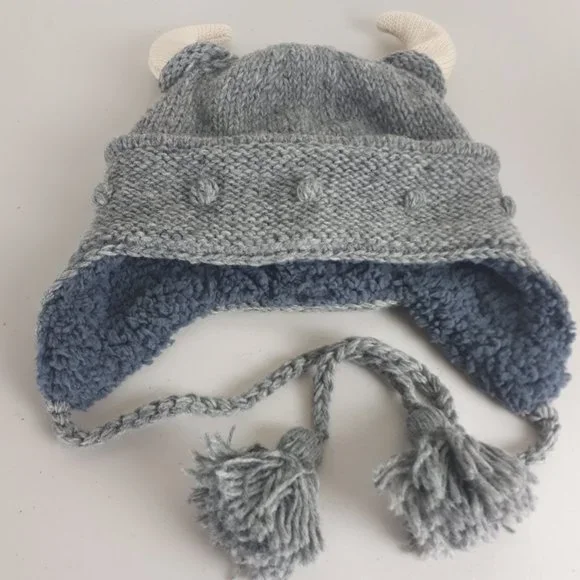 DeLux Knitwits Grey Viking Pilot Knit Hat - Picture 7 of 12